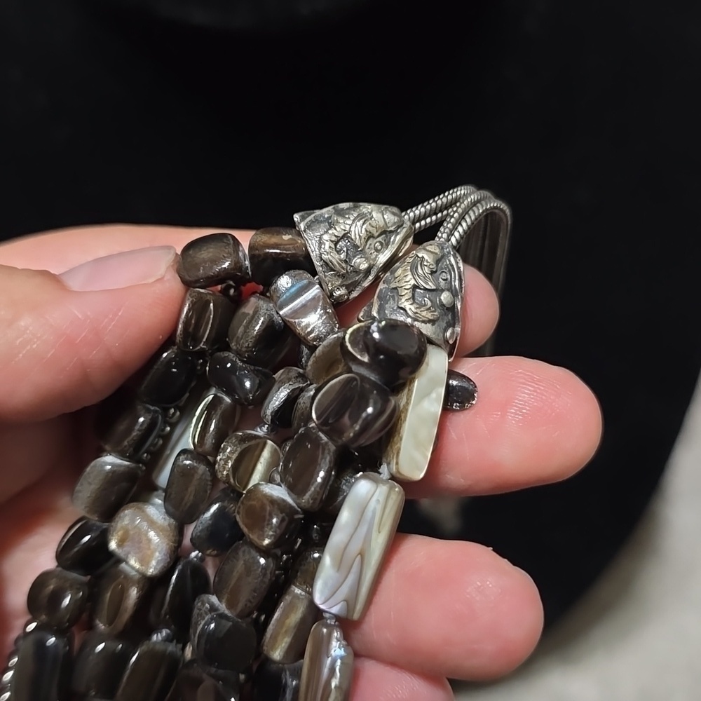 ✨️4/$20 Multi Strand Natural Shell & Glass Beads Silver Chain Necklace - Picture 12 of 15